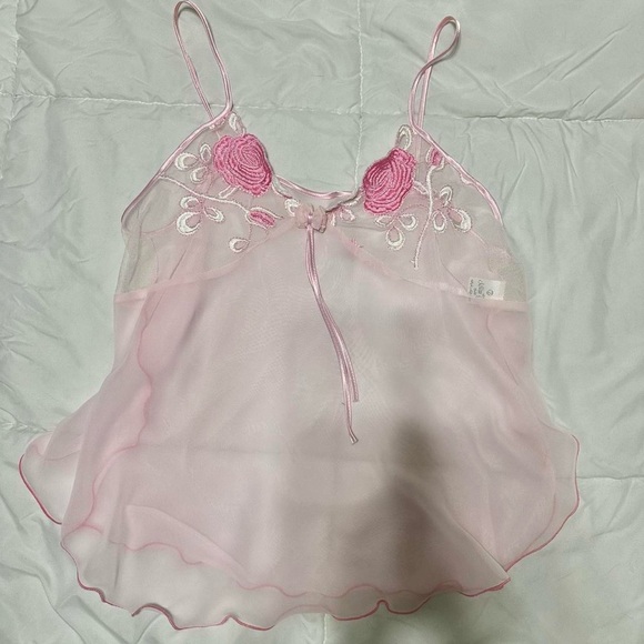 Pink Lace Trim Chemise - Picture 1 of 3